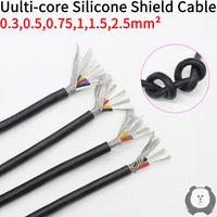 sq 0 3 0 5 0 75 1 1 5 2 2 5mm soft silicone rubber shielded cable 2 3 4 6 cores insulated flexible copper high temperature wire