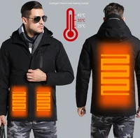 electric heated parka men windbreak plus velvet thick warm windproof fur coats usb electric male military hooded anorak jackets