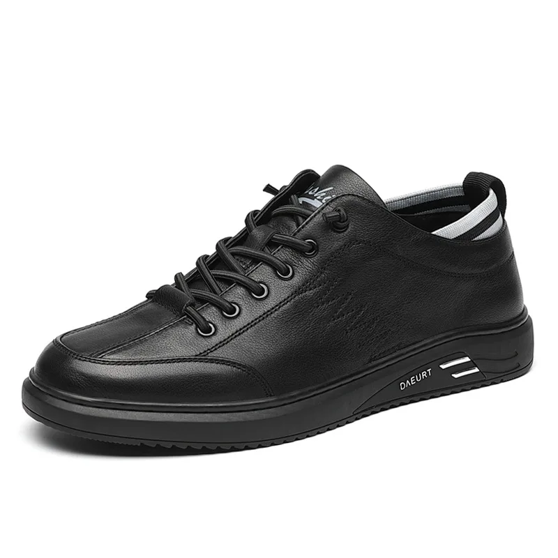 

Leather Men's Shoes Fashionable 2022 Spring and Autumn New First Layer Cowhide Casual Man Shoes Sneakers