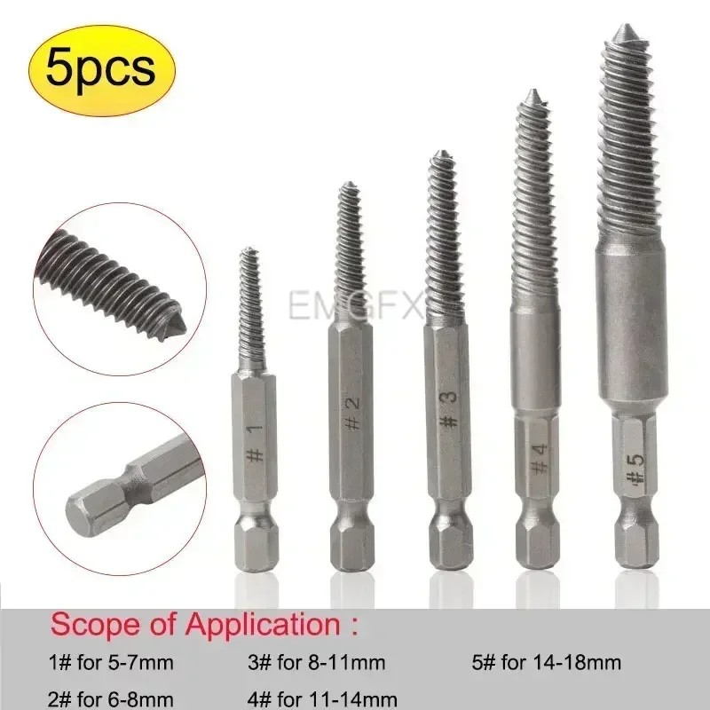 

Набор экстракторов для поврежденных винтов 5 шт.