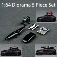 cars kit 164 diorama 5 piece set travel decoration accessories for diecast car hot wheels models luggage bicycle kayak