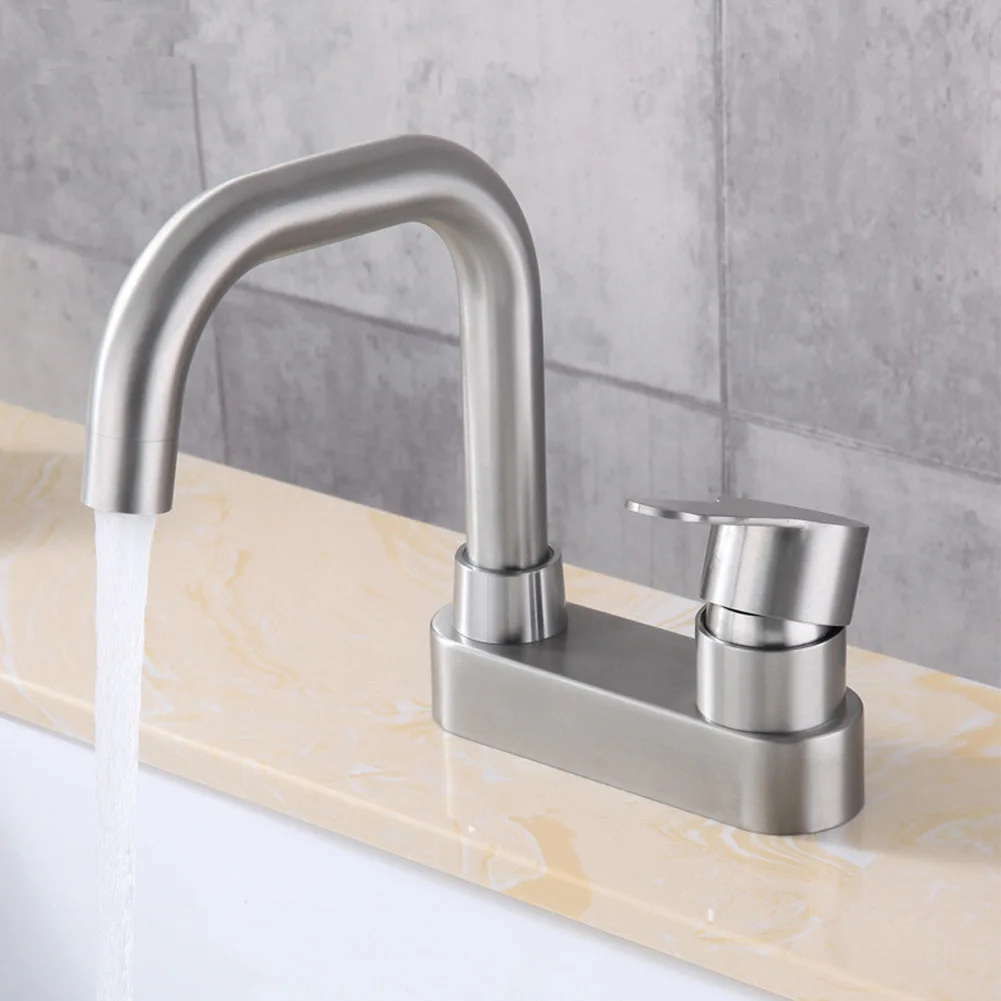 

Tap Faucet Basin Sink Tap Accessories Single Handle Sink Faucet 2 Holes 304 Stainless Steel Cold And Hot Mixer