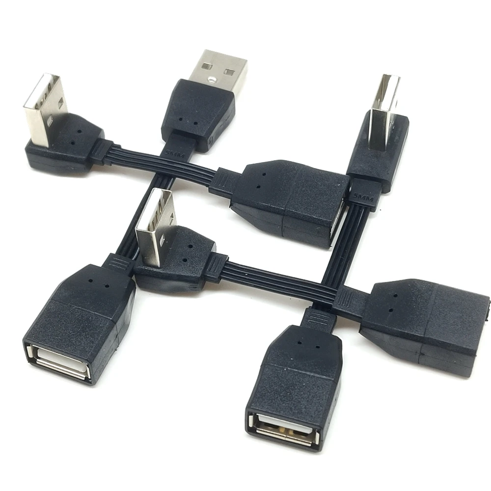 Кабель-Удлинитель USB 2 0 A папа-Мама 90 градусов вверх вниз влево Угловой USB-кабель