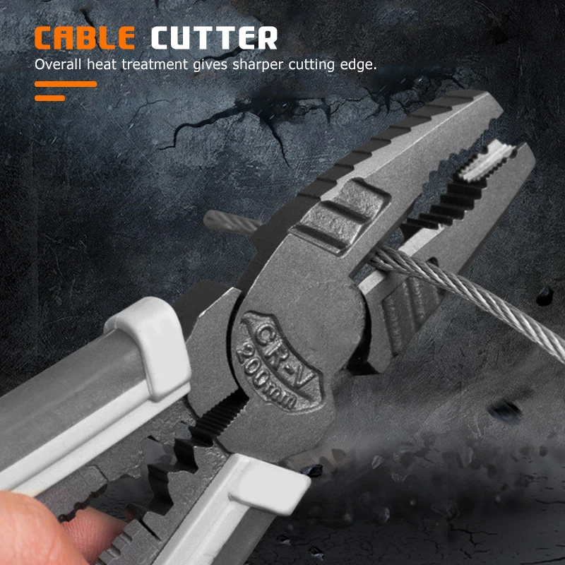 Pliers 8 Inch Wire Stripping Cable Cutting Crimping Tool Cutter Diagonal Long Nose Multifunction Household Repair DIY Tools |