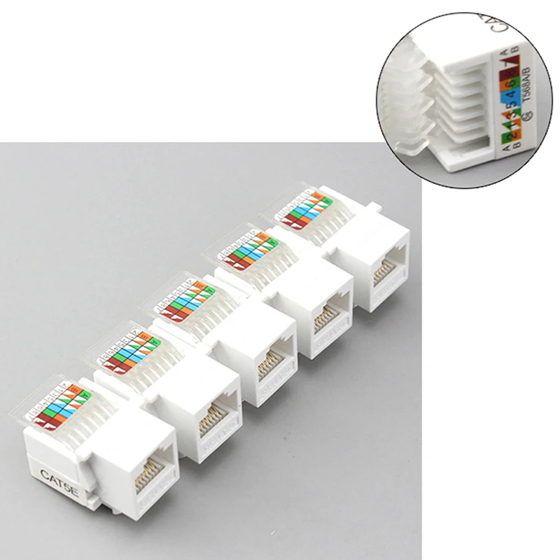 Сетевой Ethernet-модуль Keystone JackClip RJ45 CAT5e 10 шт. настенный разъем |