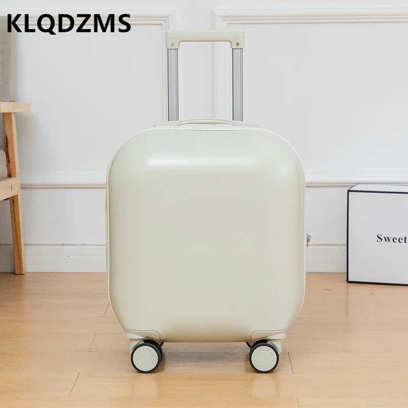 KLQDZMS New Simple 18-Inch Luggage Candy Color Small Mini Trolley Case Light Boarding Case Mute Universal Wheel Suitcase