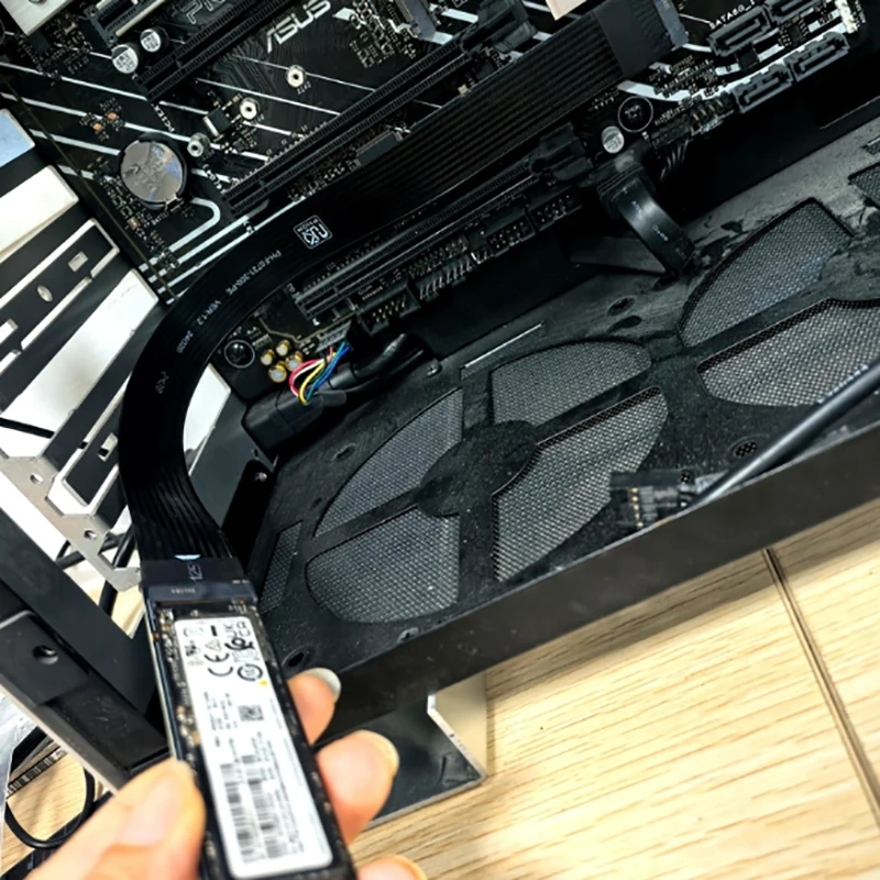 Двойной протокол PCIE4.0 M.2 M Key NVME Удлинительный кабель Riser Card SSD-адаптер для 2230 2242 2260