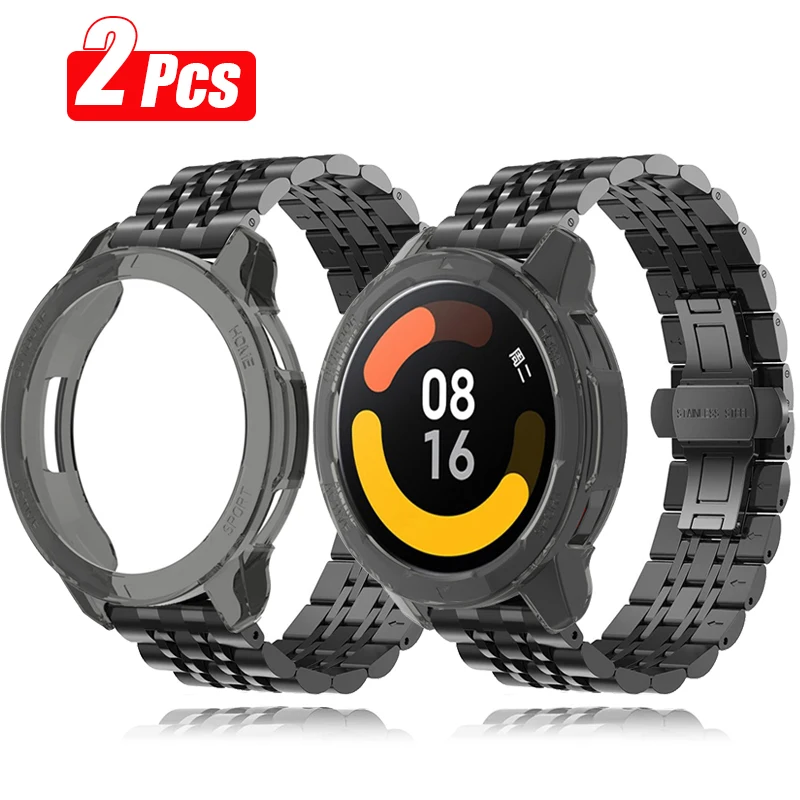 

Metal Watchband For Xiaomi Watch S1 Active Smart watch Strap Soft Silicone Protective Case For Xiaomi Mi Watch Color 2 Bracelet