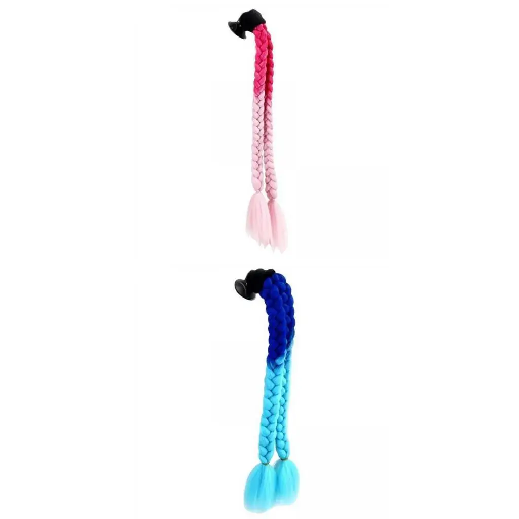 

2 x Motorcycle Helmet Braids Ponytail Double Braids Hair Plait for Bicycles