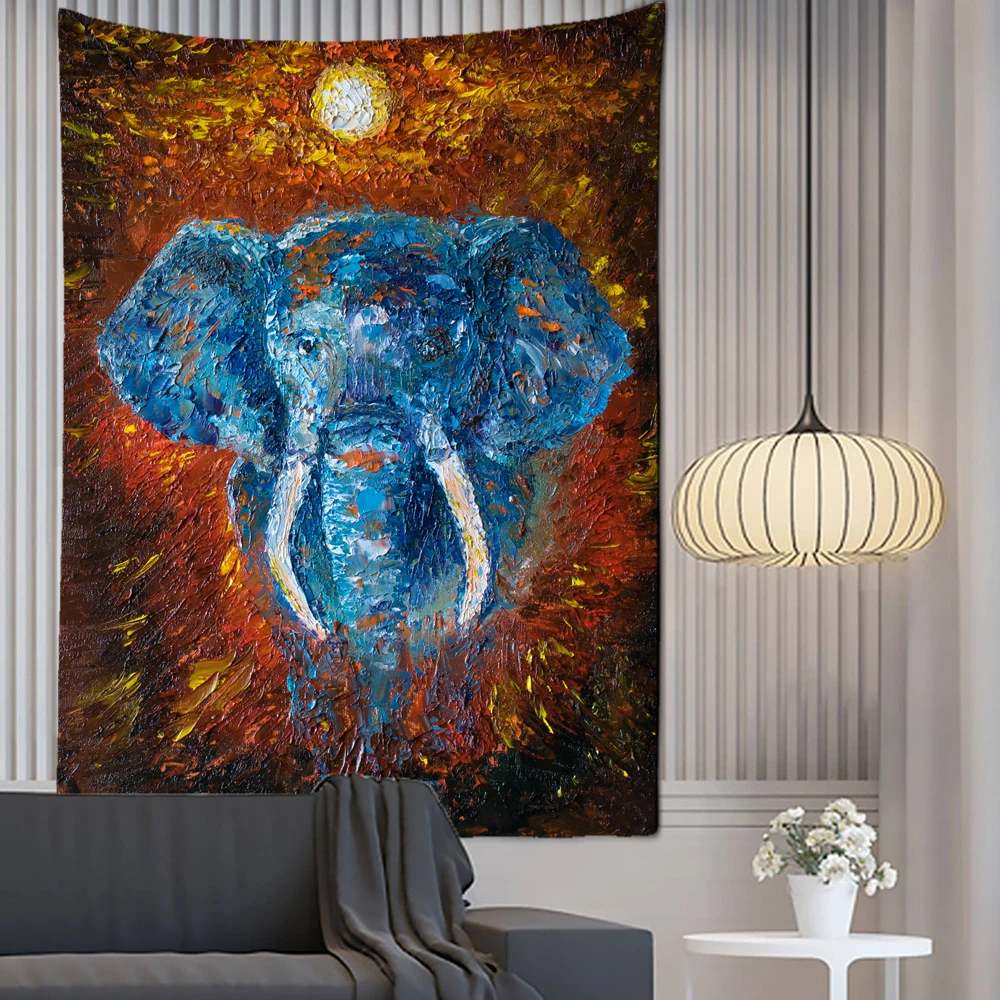 Indian wall decoration tapestry elephant throwing yoga mat home bedroom decoration Mandala animation aesthetics custom tapestry images - 6