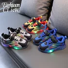 Детские светящиеся кроссовки, повседневная обувь для детей, сетчатые дышащие, с подсветкой, размер 21-30