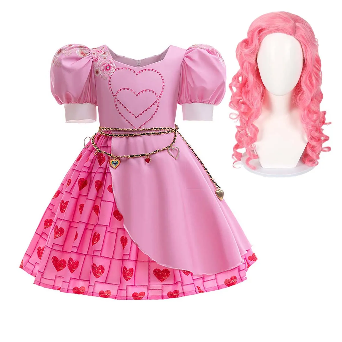 Костюм детский Маленький красный подъем для Хэллоуина парик комплект одежды дня