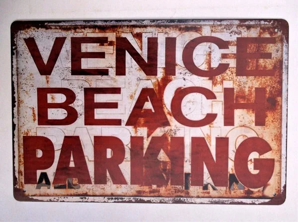 

Металлические оловянные знаки для парковки в пляже Венеции, винтажный декор для кафе, паба, бара, гаража, табличка, металлические цветы для н...