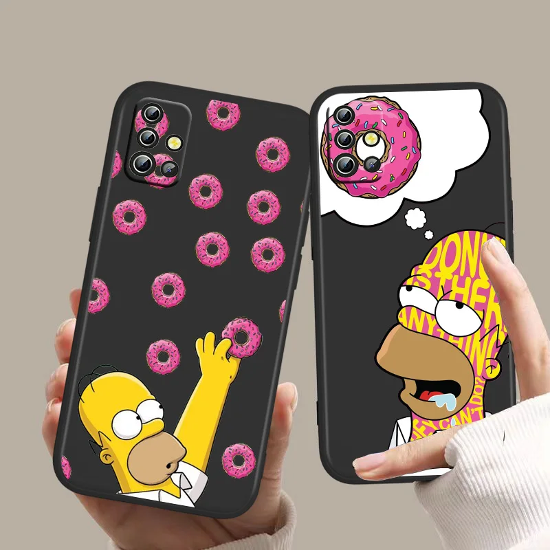 

Disney Simpsons Phone Case For OPPO Find X2 X3 X5 Lite Neo Pro Reno2 Reno4 Reno5 Reno6 Reno7 Black Funda Cover Soft Back Capa