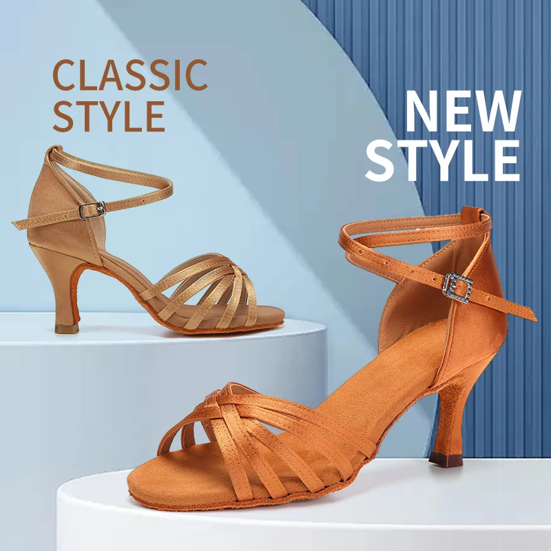 Hot Selling Women's Tango/Ballroom/Latin Dance Dancing Shoes Heeled Salsa Professional Dancing Shoes For  Girls Ladies 5cm/7cm