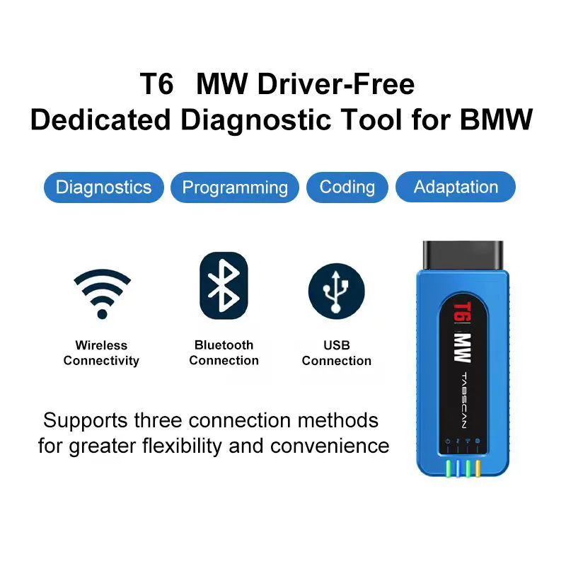 Фото Диагностический инструмент Tabscan T6 для BMW: OBDII, Wi-Fi, программирование, поддержка DOIP, CANFD, диагностика OBD2 без драйверов №5