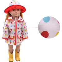 doll clothes white dot tanning coat hat raincoat fits 18 inch american girl doll 43cm newborn baby doll toy gift c271