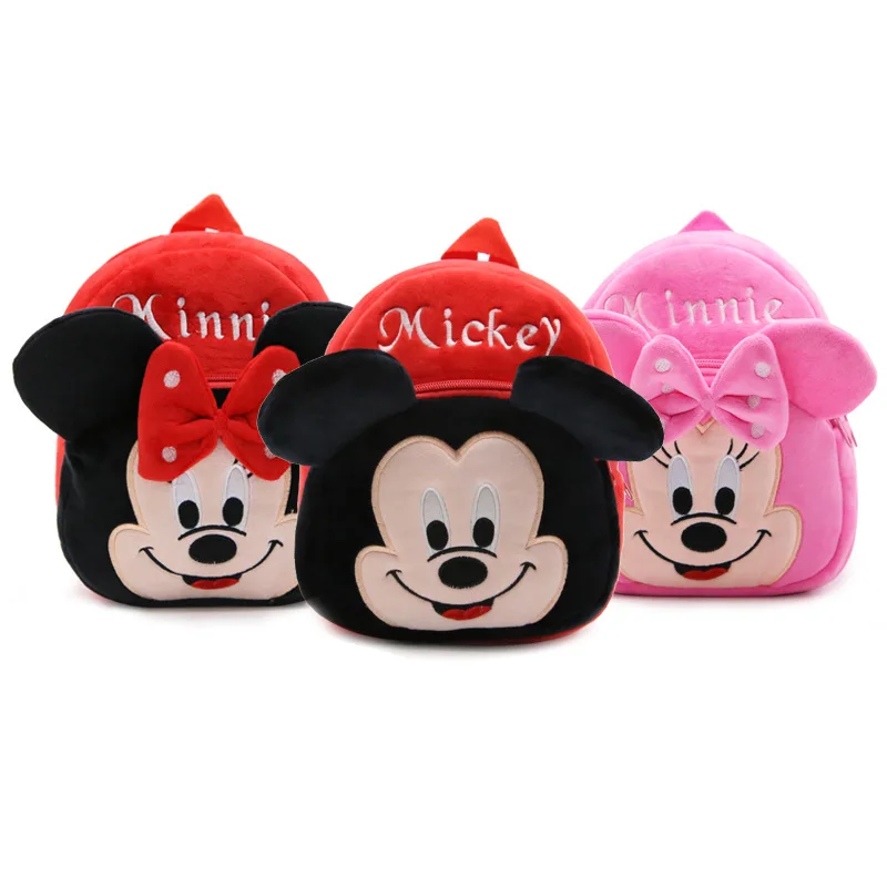 

Disney Minnie Mickey Plush Backpack Cartoon Cute Mickey 3D Cartoon Print Plush Kids Backpack baby backpack 1-3 year old backpack