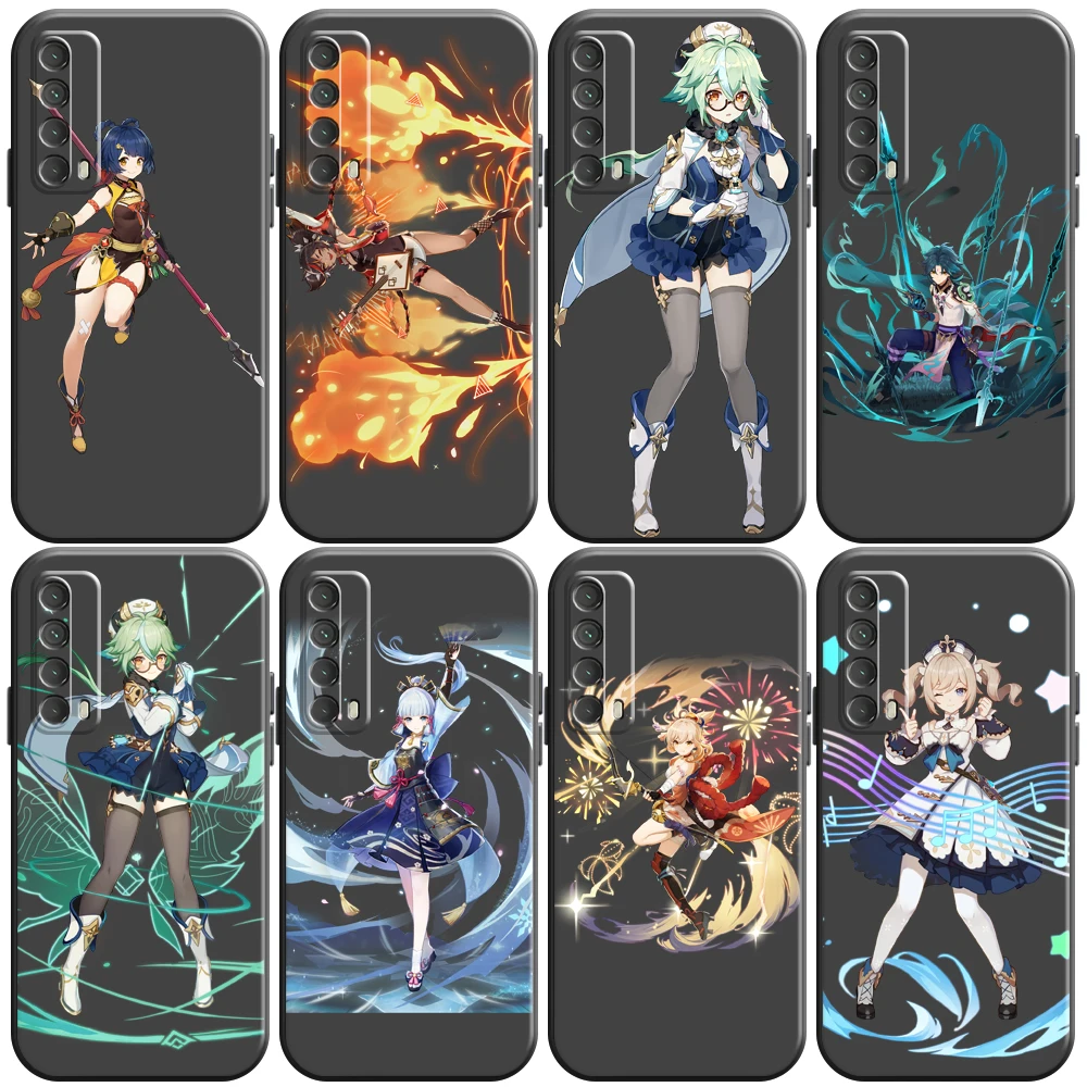 

Genshin Impact Project Game Phone Case For Huawei P Smart Z 2019 2021 P20 P20 P30 Lite Pro P40 Lite 5G Coque Back Black Carcasa