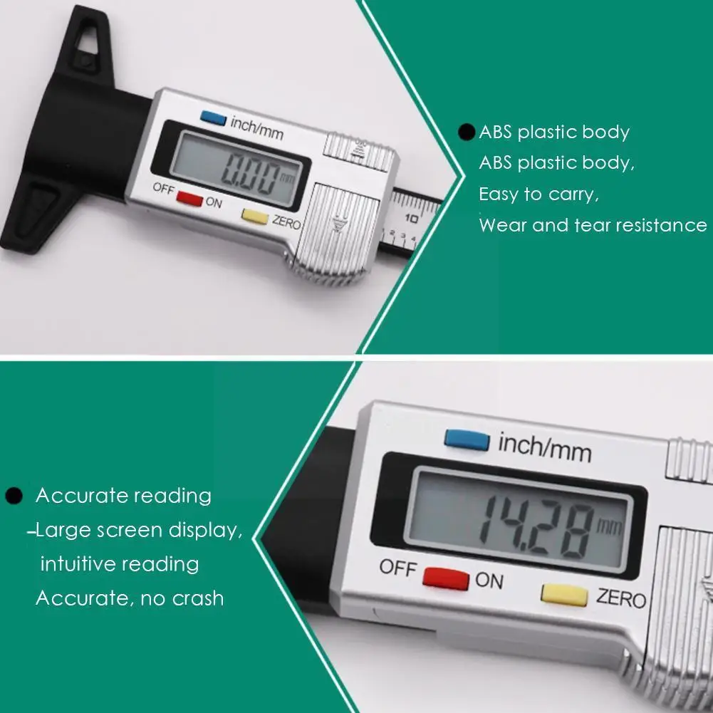 

Digital Car Tire Depth Gauge Meter 0-25.4mm Gauge Gauge Display Monitoring Tire Lcd Tpms System R6x5