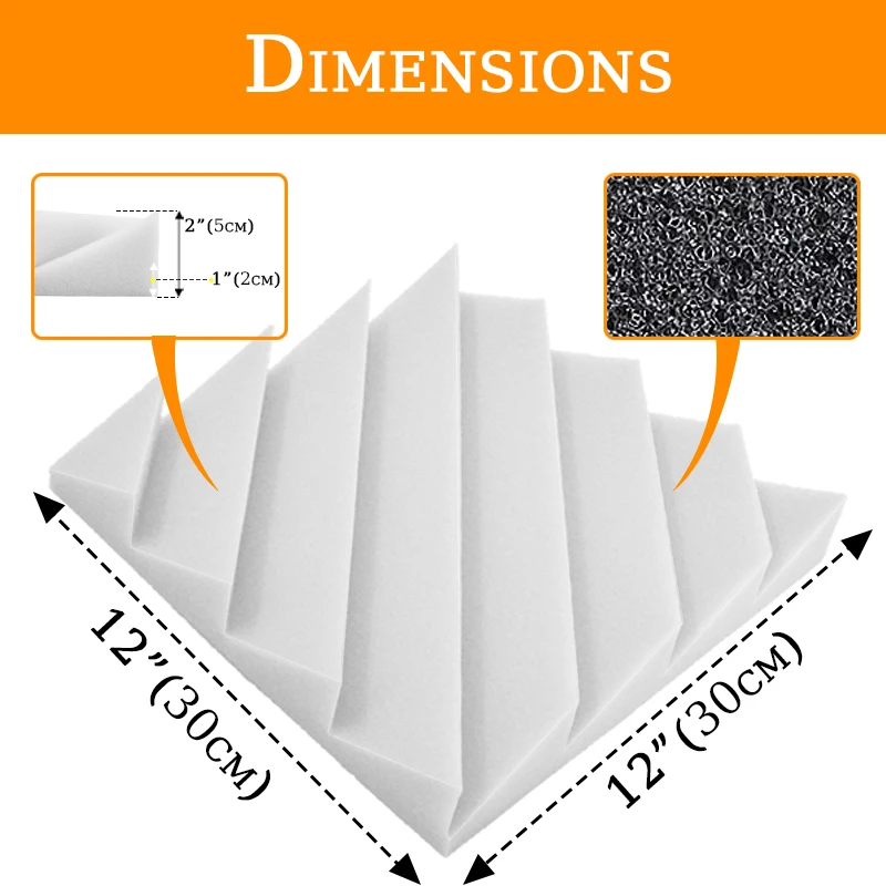 Акустическая пена TOUO 6-48 шт. пенопластовая панель с алмазной канавкой