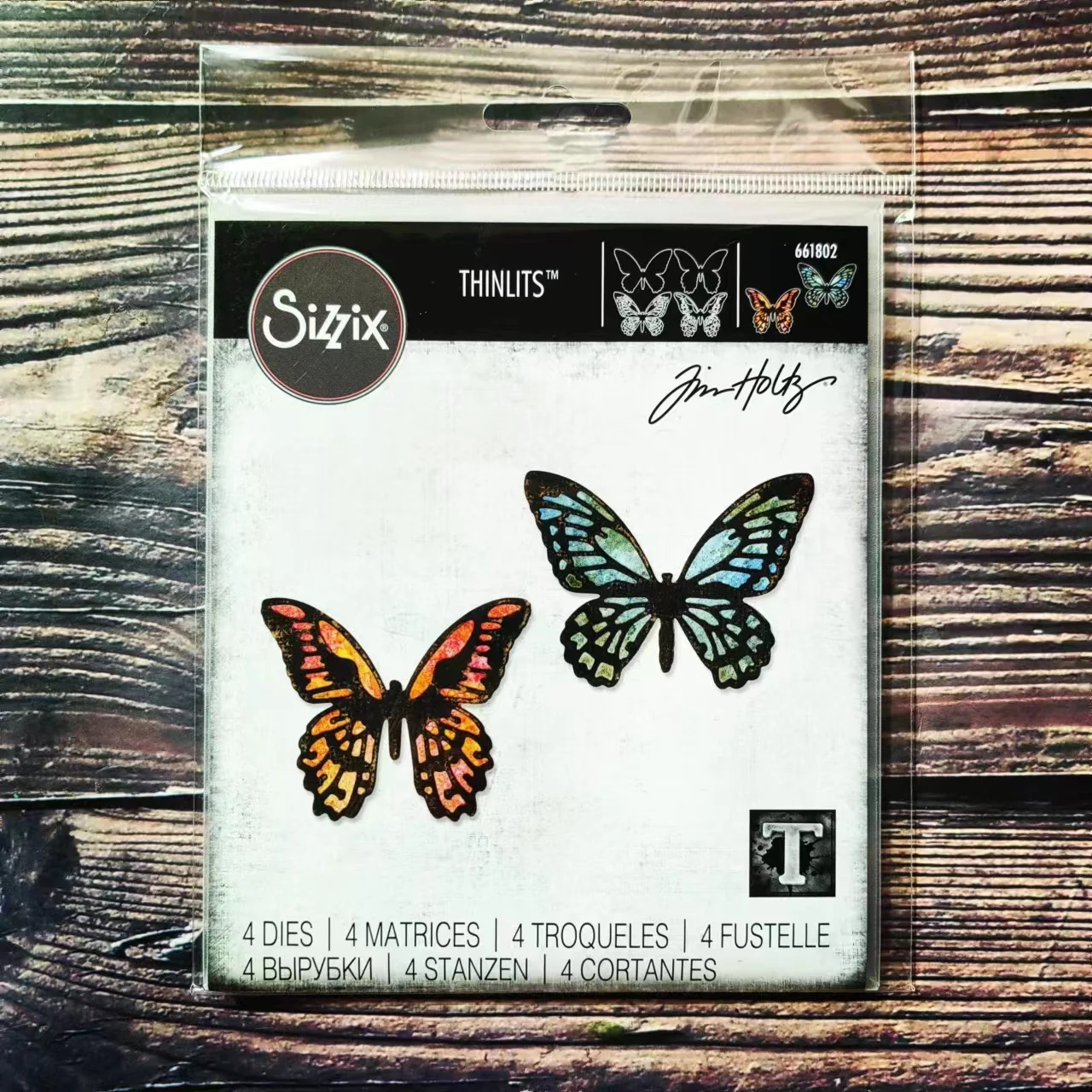 

Sizzix 661802 Thinlits Die Set 4PK-детализированные бабочки, Mini by Tim Holtz