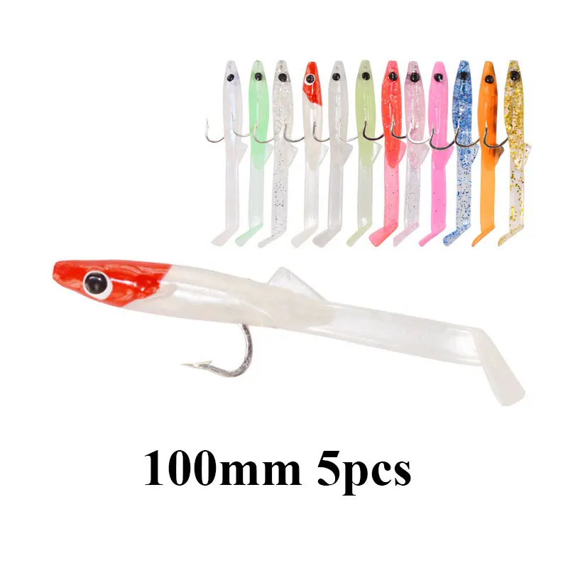

Afishlure Мягкая Белая рыболовная приманка Raglou морская приманка для мелких игр 100 мм 3,7 г x5 весло хвост окунь