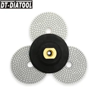 dt diatool dia100mm4 3 steps wet diamond polishing pads resin bond sanding discs with a rubber adapter for marble granite