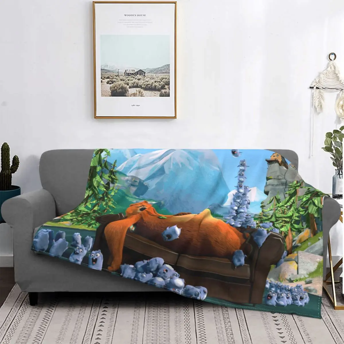 

Grizzy and The Lemmings Moose Comedy Animation Cartoon Portable Warm Throw Blankets for Bedding Travel