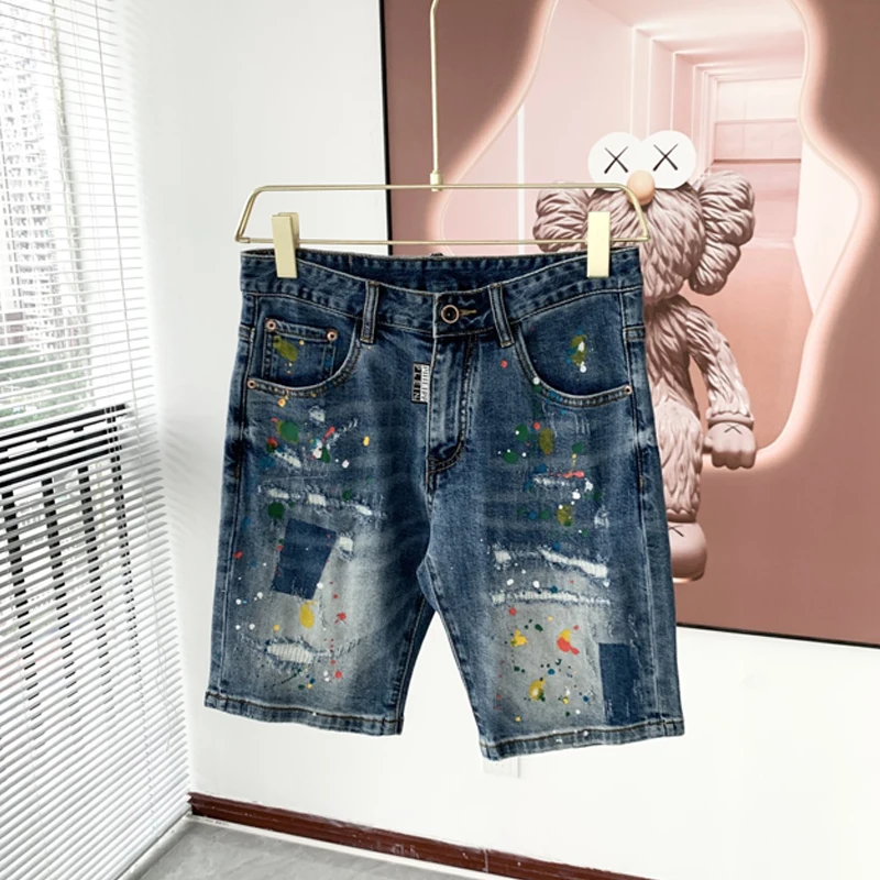

PP Shorts men's Jeans Fashion Brand Design PP Inkjet Print Luxury Jeans 2023 Summer Trend Personality Casual Denim Jeans