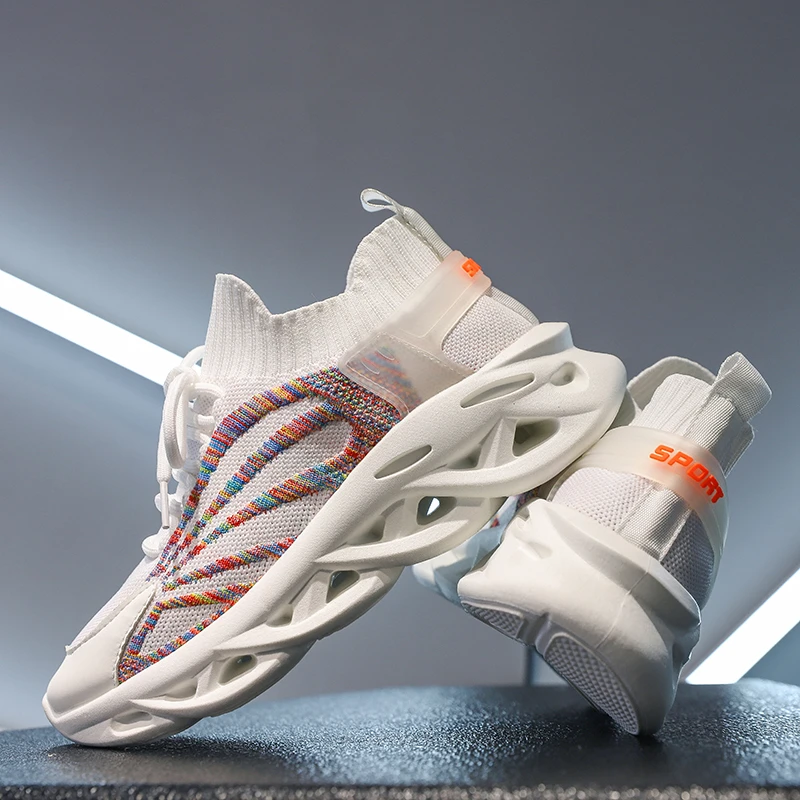 

Women's Sneakers Breathable Flying Weave Sports Shoes Comfortable Running Shoes Light Soft Outdoor Female Athletic Shoes