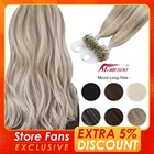 Волосы для наращивания Moresoo, невидимые микрошарики, бразильские, предварительно скрепленные, прямые, машинное изготовление Реми