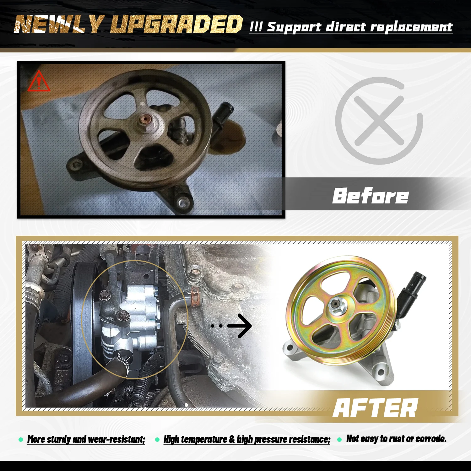 Насос гидроусилителя руля со шкивом для HONDA ODYSSEY 2005-2010 PILOT 2005-2008 21-5442 56110-PVJ-A01 56110-RGL-A03