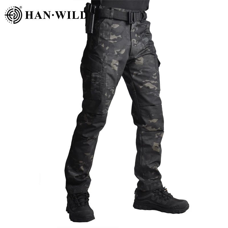

HAN WILD Casual Pants Tactical Pants Men Combat Army Trousers Multi Pockets Wear Resistant Cargo Pants Hiking Hunting 4XL