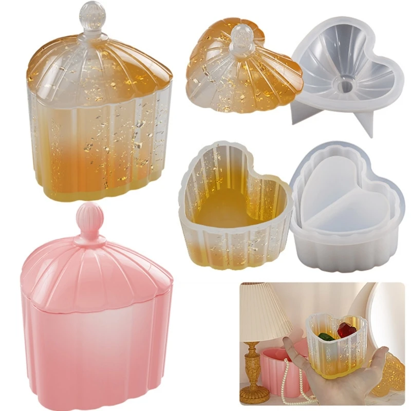 

DIY Epoxy Crystal 3D Anniversary Love Stripe Jar Storage Box Mold for Soap Candle Holder DIY Jewelry Storage Home Decor