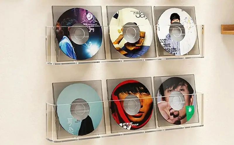 

Acrylic Record Shelves Acrylic Record Rack Wall Mount Shelves For Living Room Album Record Display Transparent Storage Rack For