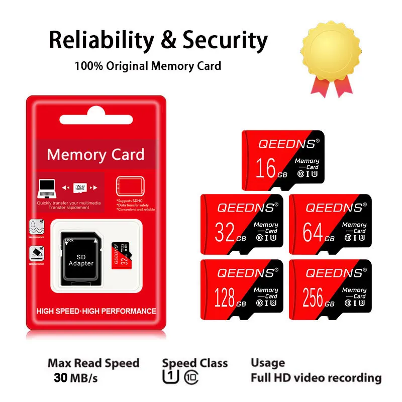 Карта памяти 8 ГБ 16 32 U1 4K Micro TF SD-карта 64 128 256 Flash TF-карта UHS-I C10 Видеокарта Бесплатный