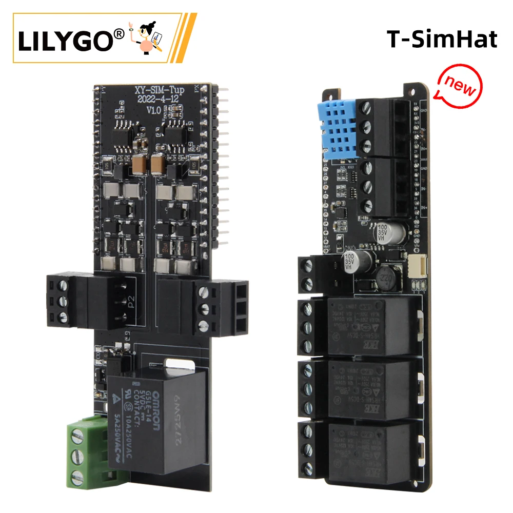 

LILYGO® T-SimHat Expansion Board with CAN RS485 1/3-Way Relay DHT11 INA219 QMI8658 Compatible with T-SIM7000/A7670/A7608 Series