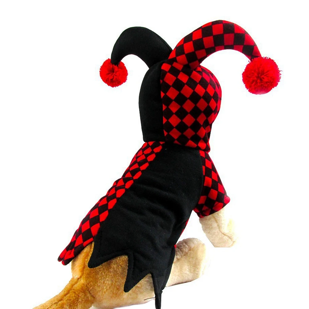 

Plaid Pet Halloween Cosplay Dress Funny Clown Clothes for Dog Cat Xmas New Years Parties