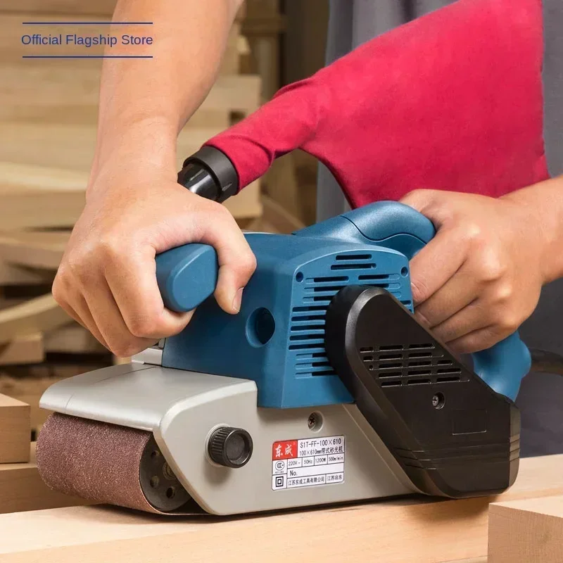 Ленточная шлифовальная машина Dongcheng 220 В для деревообработки и металлообработки