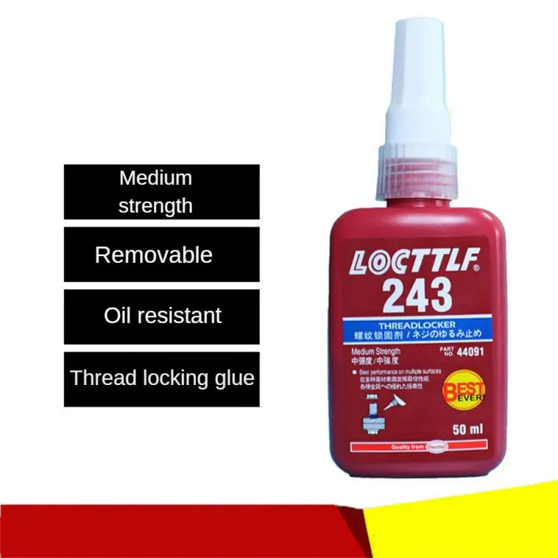 

50ml Leqin 243 Screw Glue Adhesive Medium Strength Removable Metal Thread Locking Agent Sealing Anaerobic Adhesive 243 Glue