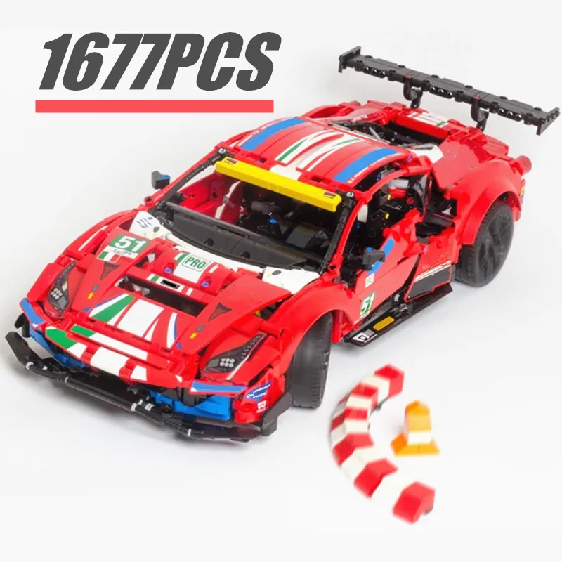 

Fit 42125 1677PCS Technical Series Super Race Car 488 Model Building Blocks Bricks DIY Kid Toys Christmas Gift
