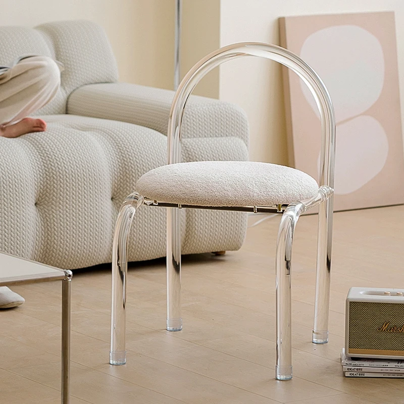Современный роскошный Ins прозрачный обеденный стул Макияж акриловый