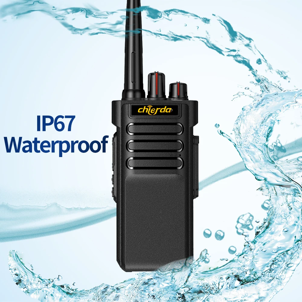 High power 10W Walkie Talkie IP67 Waterproof Chierda CD-A8 long range Portable radios Two-way radio VHF UHF for Hotel Factory