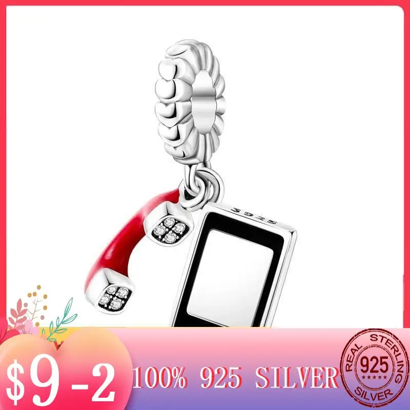 

Бусины Серебряного цвета в стиле ретро для сотового телефона, подвеска для оригинального браслета, ожерелья, подвески для женщин