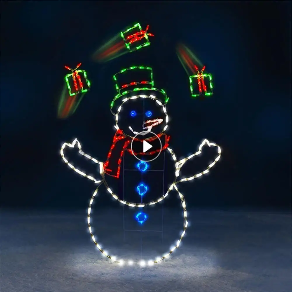 

Christmas Glowing Decorative Snowman Fun Animated Snowball Fight Active Light String Frame Decor Christmas Luminous Ornaments