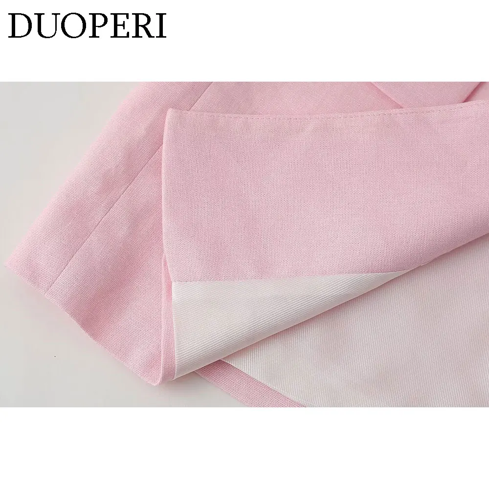 Розово-розовый женский пиджак с английским воротником и длинными рукавами от