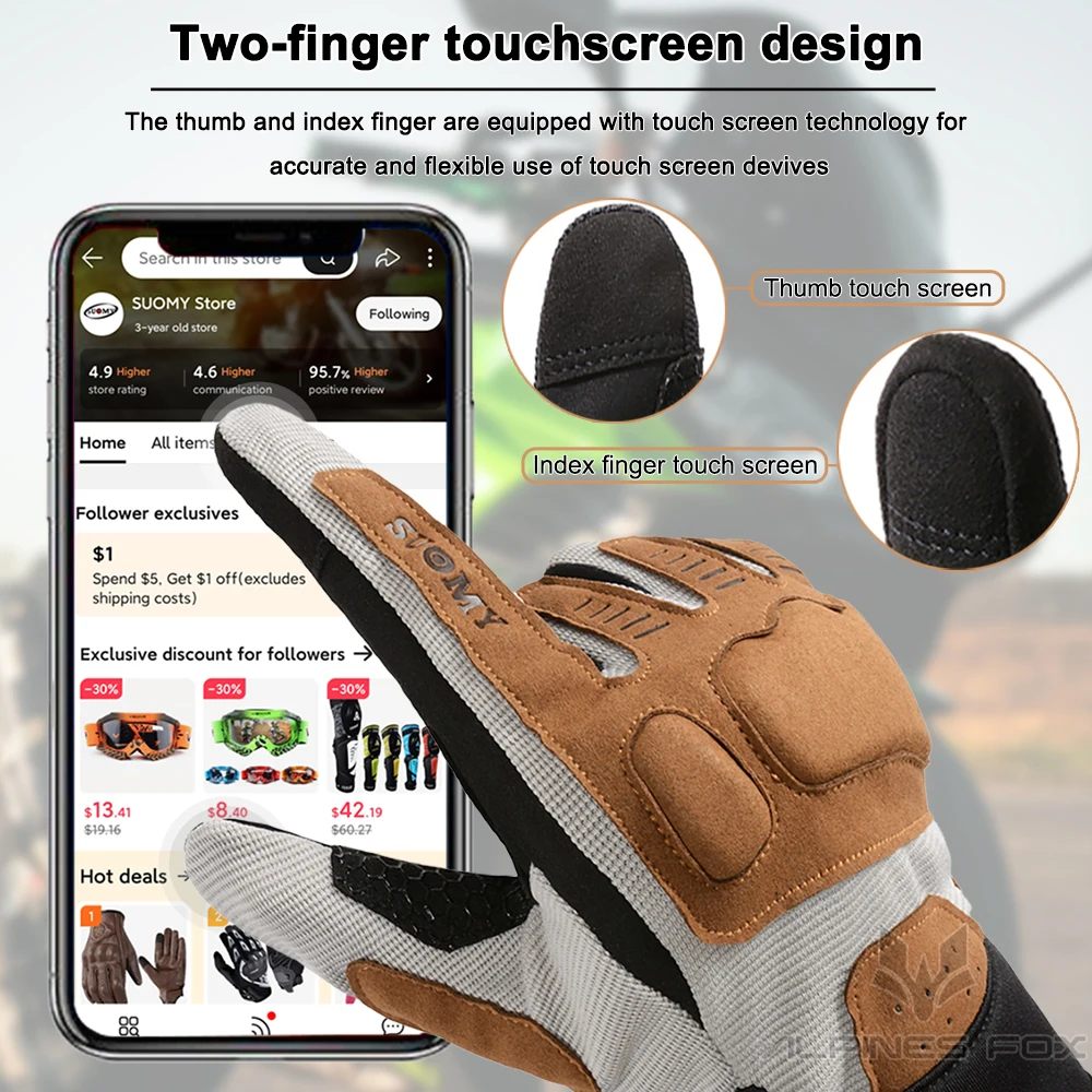 SUOMY Дышащие Мотоциклетные Перчатки Унисекс Розовые Летние С Сенсорным Экраном