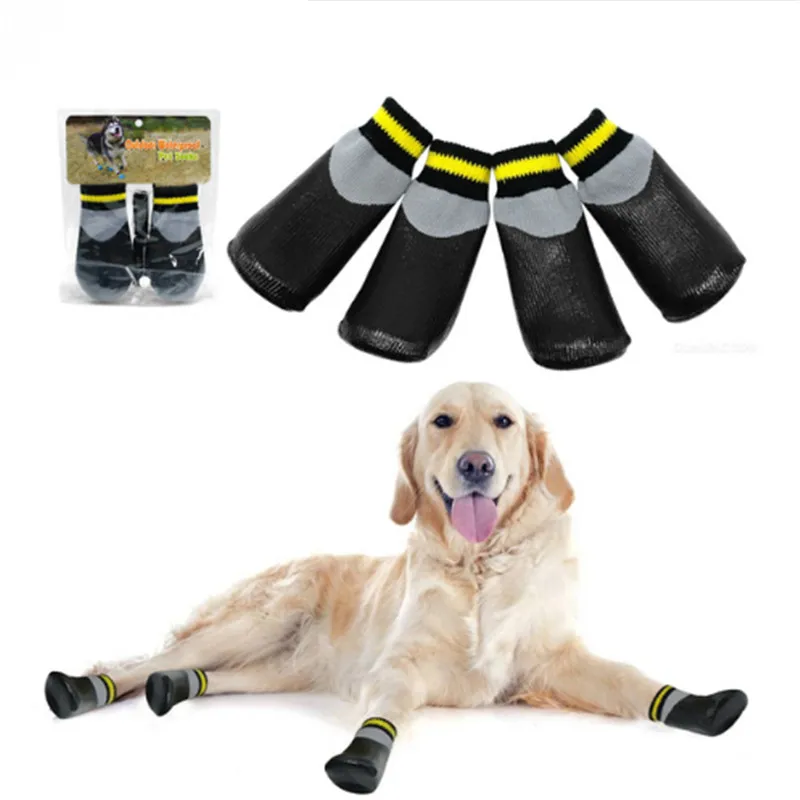 

Outdoor Waterproof Dog Socks Rain Wear Non-Slip Anti Skid Cotton Elastic Shoes With Fixed Belt For All Breeds