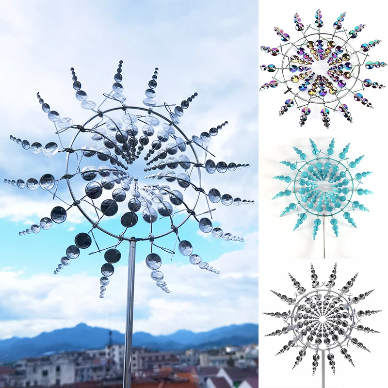 

Новинка 2023, уникальная и волшебная металлическая ветряная мельница, ветряные Ловцы, металлическое уличное украшение для патио, ветряная скульптура, 3D металлический ветряной Спиннер